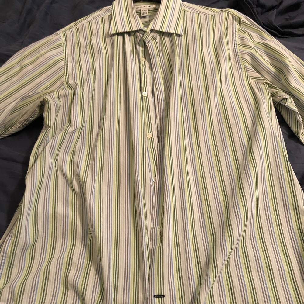 Banana republic large striped button up